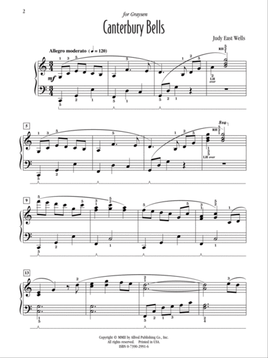 Canterbury Bells Canterbury Bells Easy Piano scores gallery preview page 2