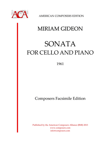 [Gideon] Sonata for Cello and Piano