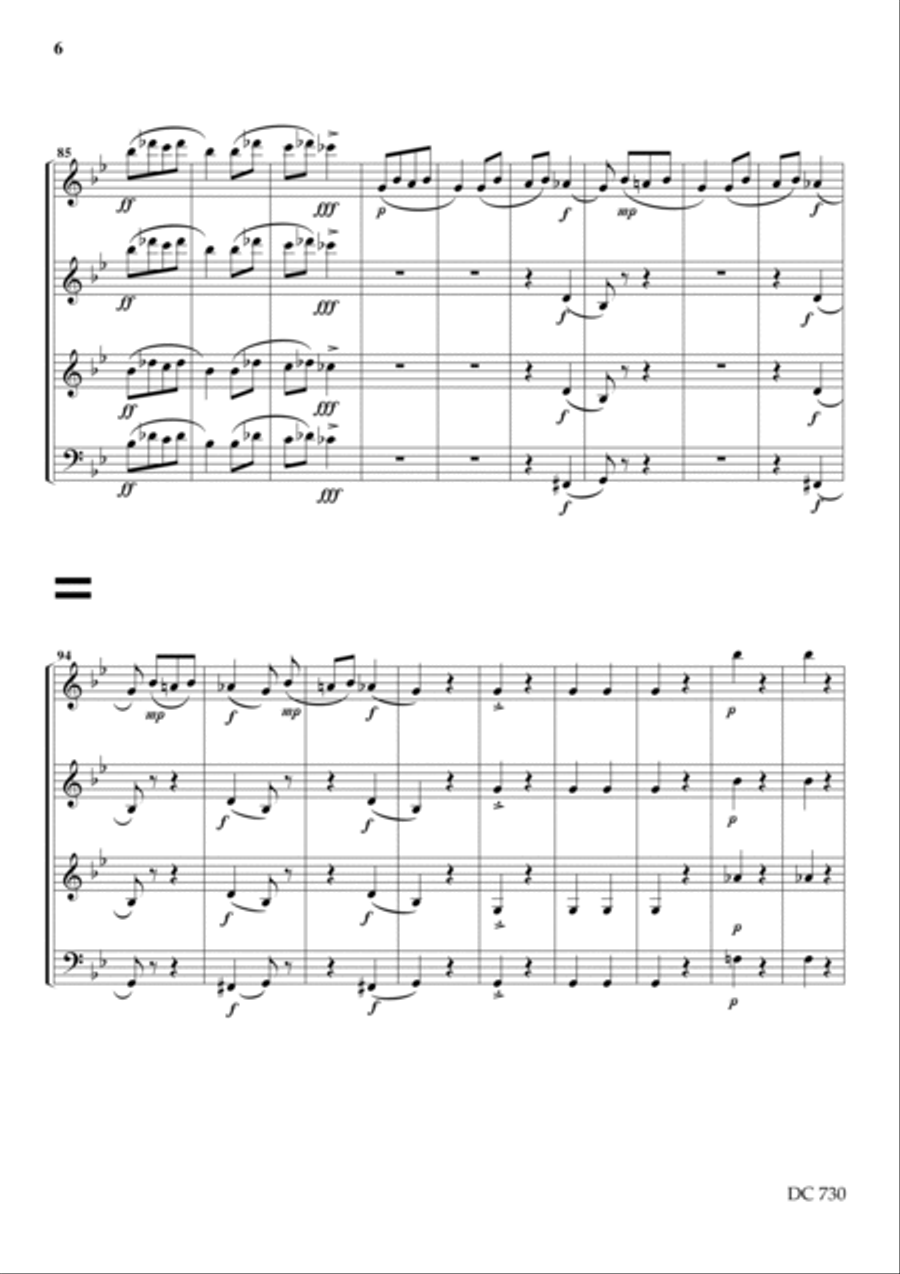 Mini Overture - for clarinet quartet Clarinet Quartet scores gallery preview page 6