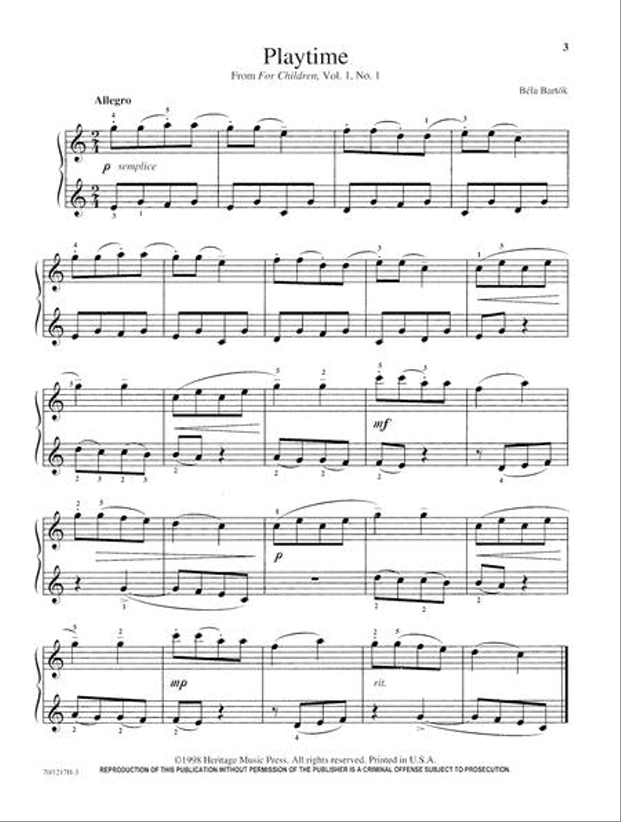 Mastering Repertoire: Bartok Piano Solo scores gallery preview page 3