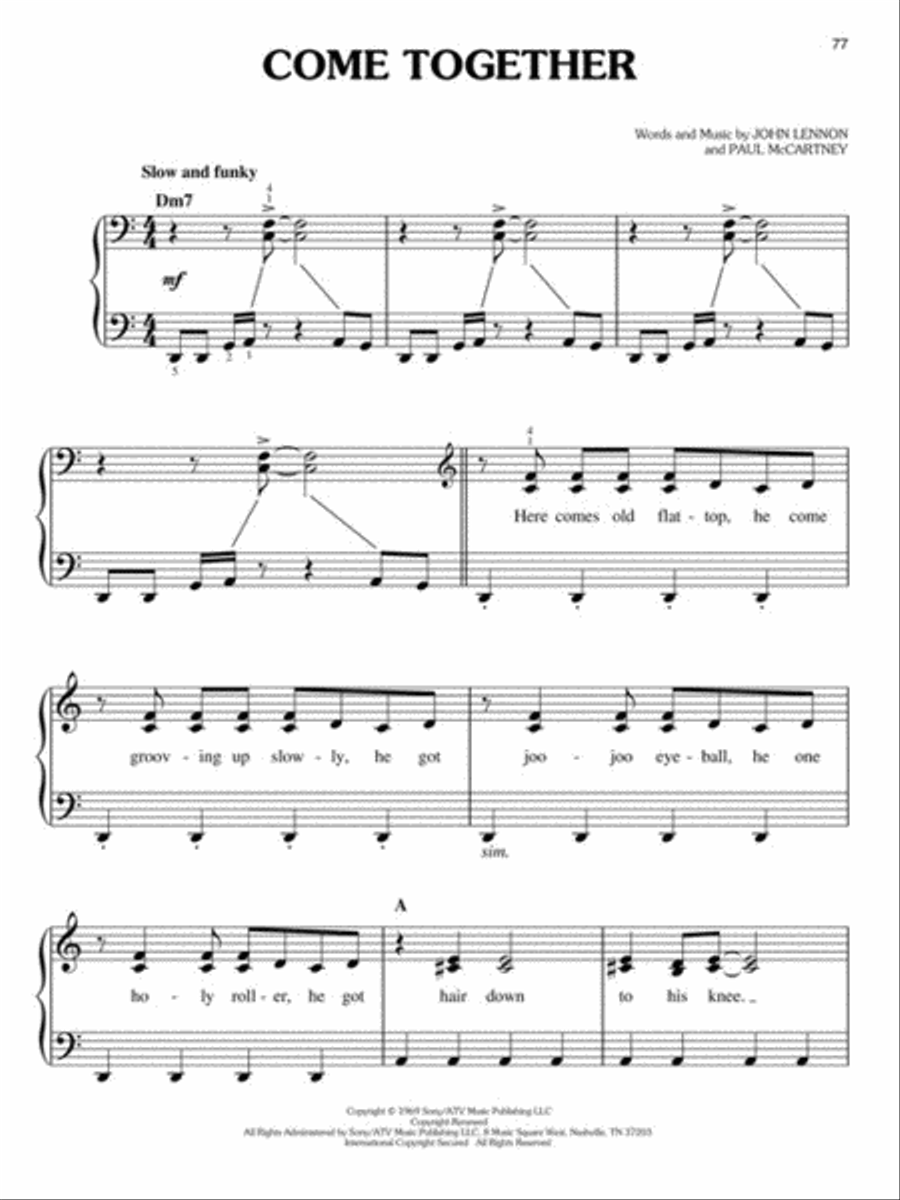 The Beatles – 1 Easy Piano scores gallery preview page 7