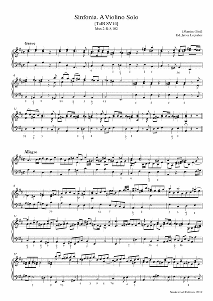 Martino Bitti. Dresden sonata N.6 in A major