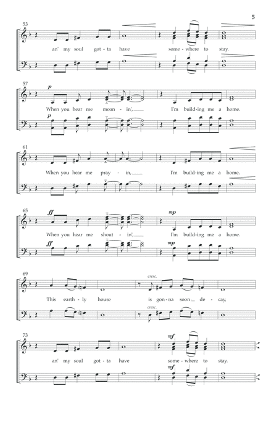 I'm Building Me a Home 4-Part scores gallery preview page 6
