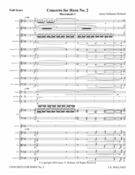 Concerto for Horn No. 2, Full Score with Individual Parts and optional Trombone solo part image number null