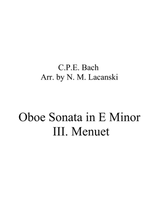 Book cover for Sonata in E Minor for Oboe and String Quartet III. Menuet