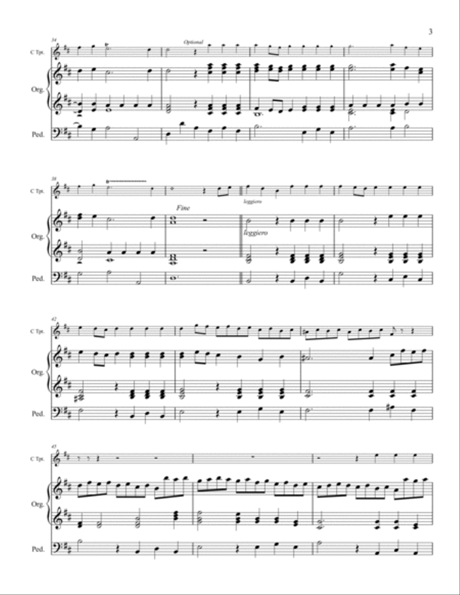 Hornpipe (Allegro Maestoso) from the Water Music Suite - One Trumpet and Organ Brass Duet scores gallery preview page 4