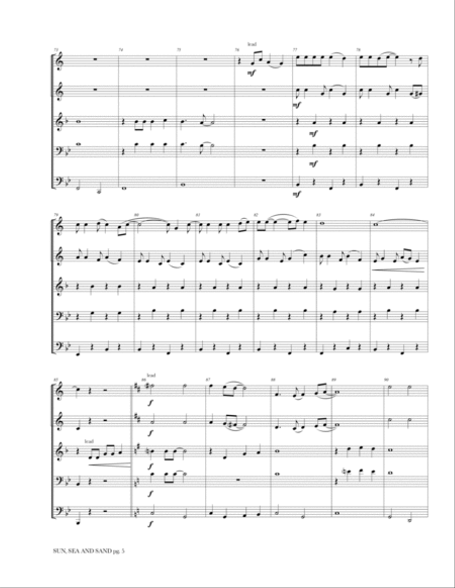 Sun, Sea and Sand The Folk Songs of the Caribbean Brass Ensemble scores gallery preview page 6