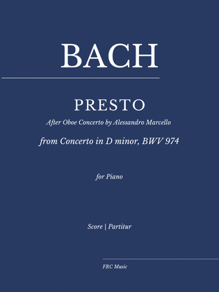 Book cover for Presto from Concerto in D Minor After Oboe Concerto by A. Marcello (As played by Víkingur Ólafsson)