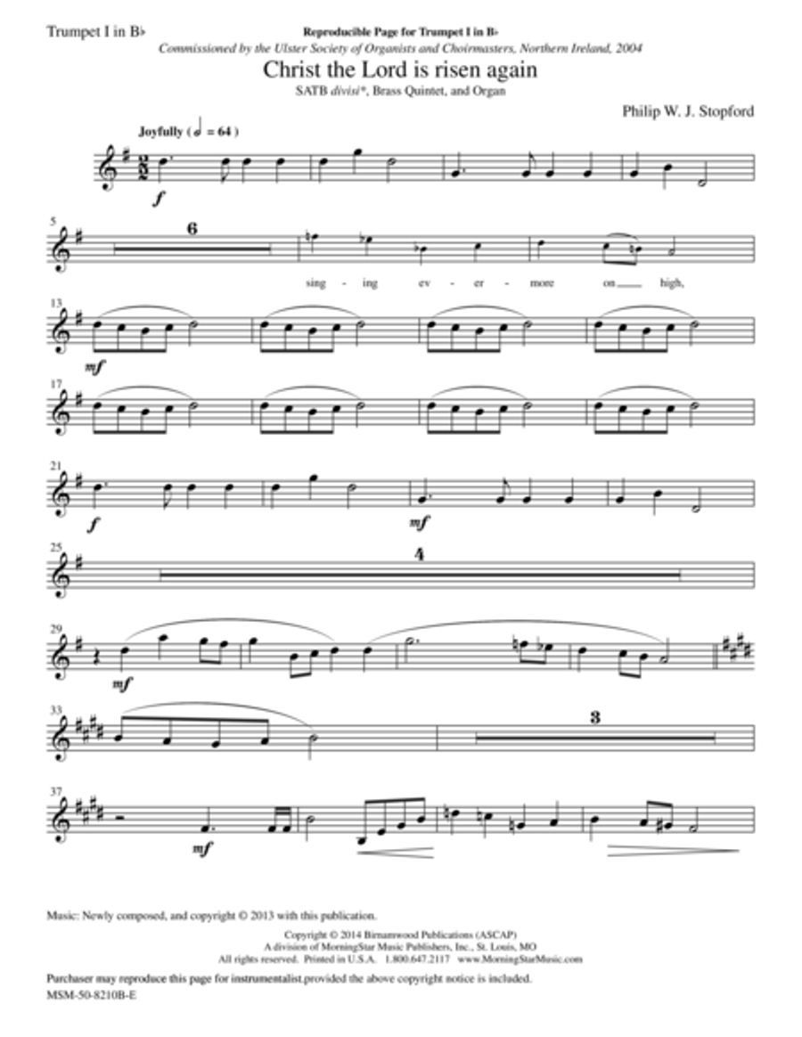 Christ the Lord Is Risen Again Choir scores gallery preview page 1