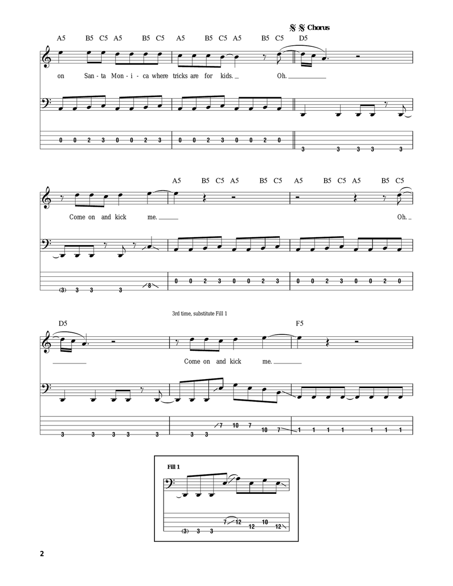 Hash Pipe Bass Guitar Tablature scores gallery preview page 2