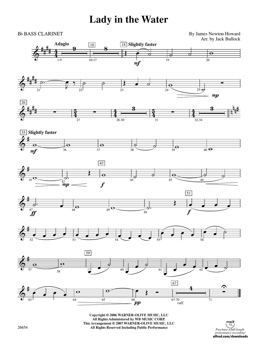 Lady in the Water: B-flat Bass Clarinet