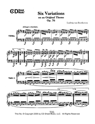 Variations (6) On An Original Theme, Op. 76