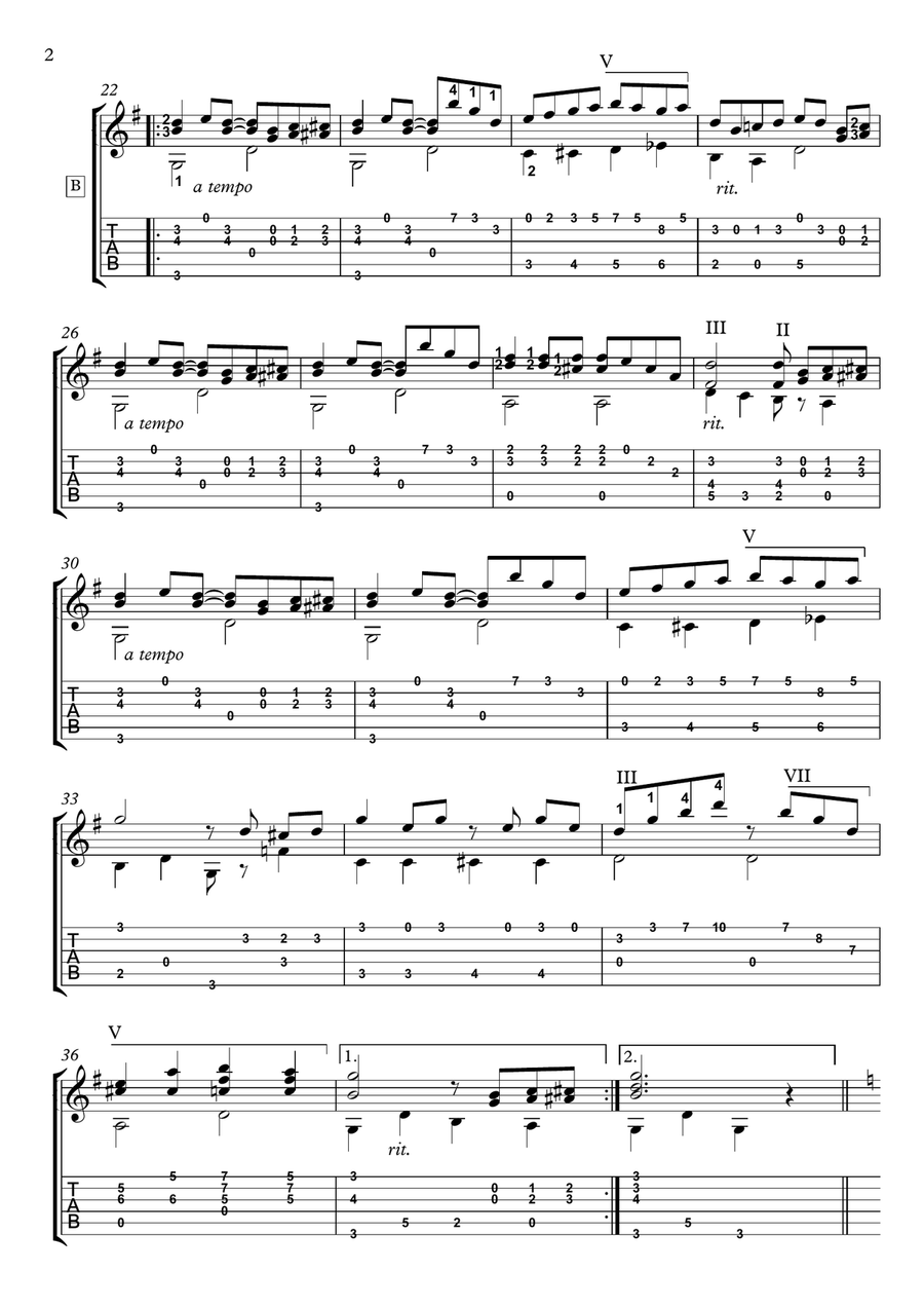 The Entertainer Guitar ragtime fingerstyle Fingerpicking Guitar scores gallery preview page 2
