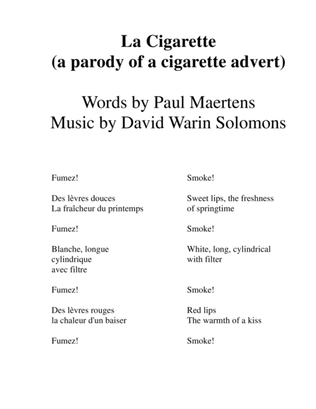 La cigarette - a parody of a cigarette advert for alto and guitar (with optional spoken voice)