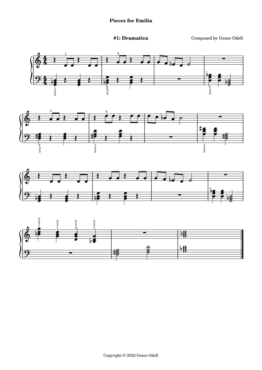 Pieces for Emilia Piano Method scores gallery preview page 1