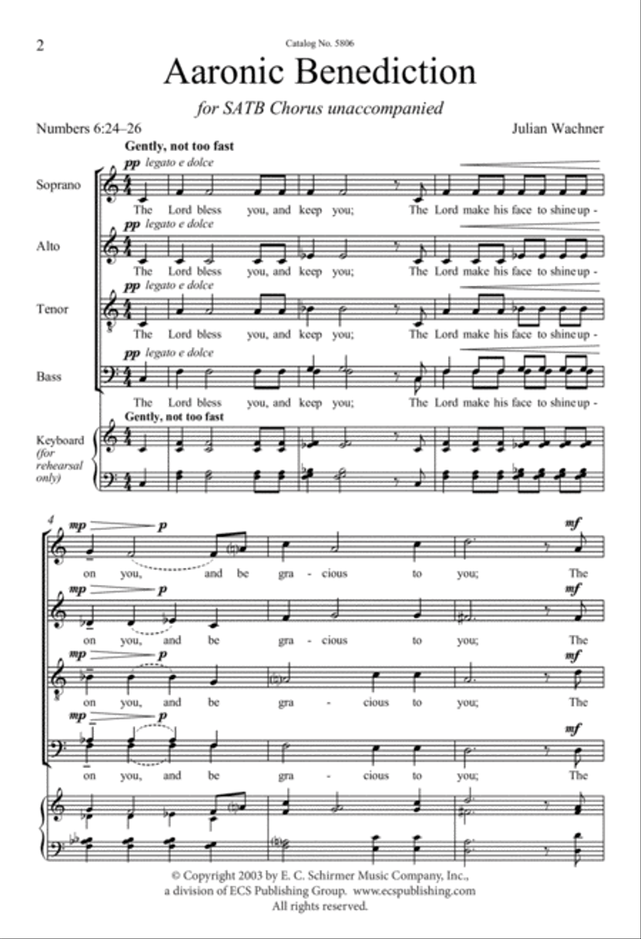 Aaronic Benediction 4-Part scores gallery preview page 2