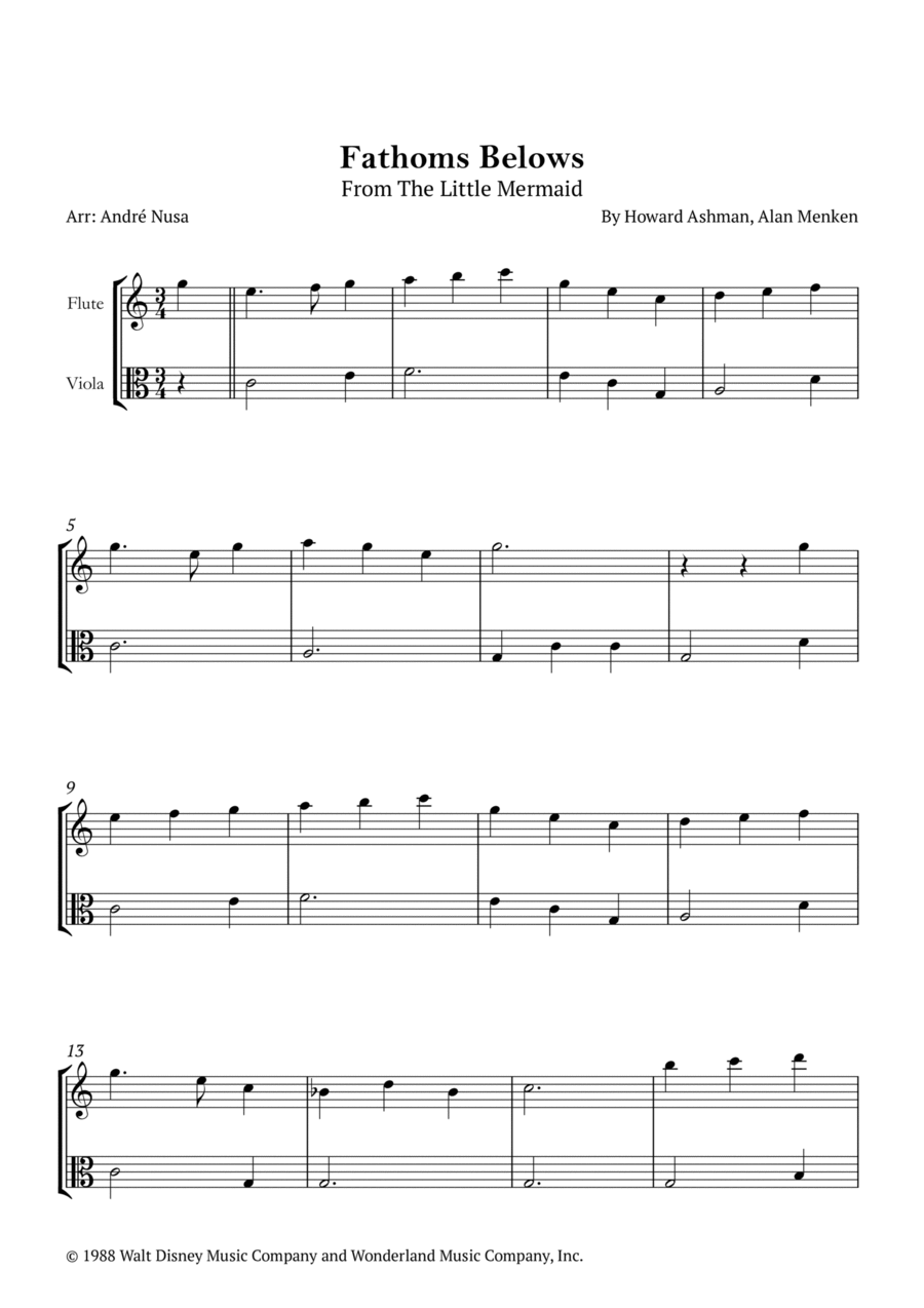 Fathoms Below Flute scores gallery preview page 1