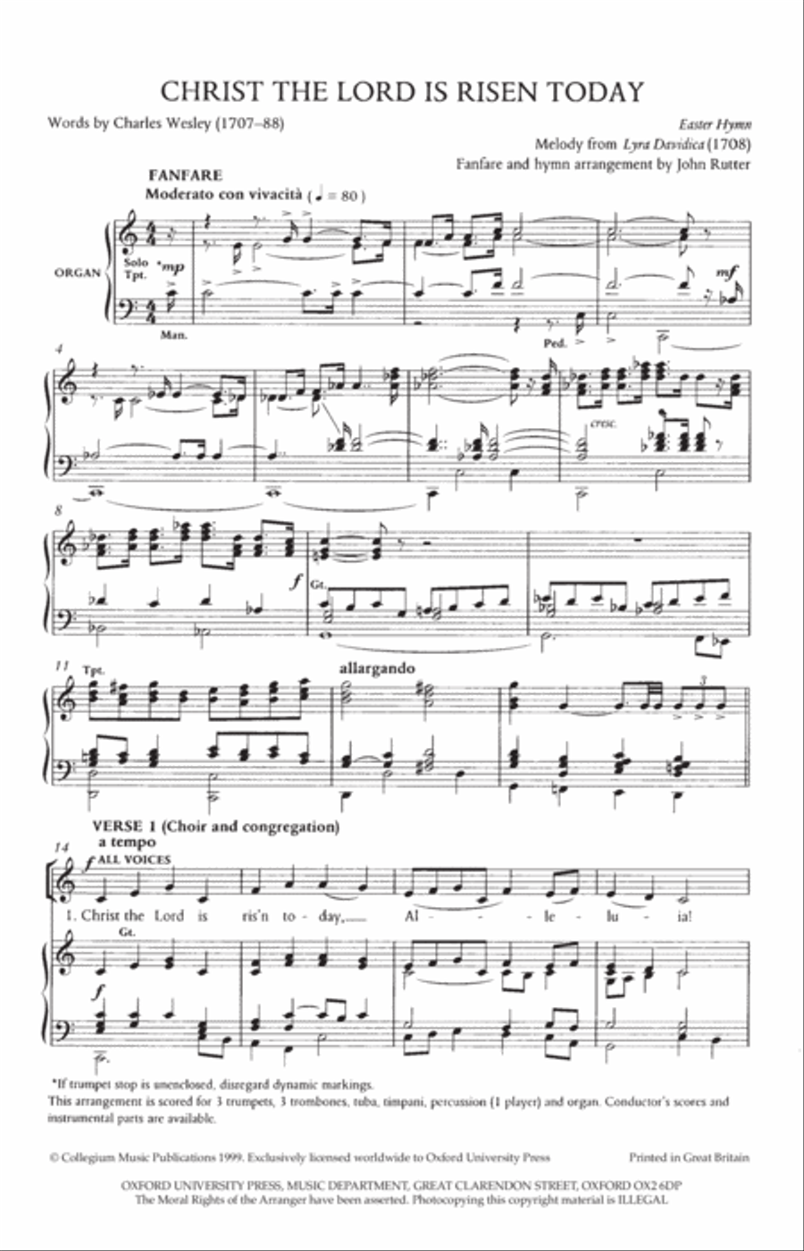 Christ the Lord is risen today 4-Part scores gallery preview page 3
