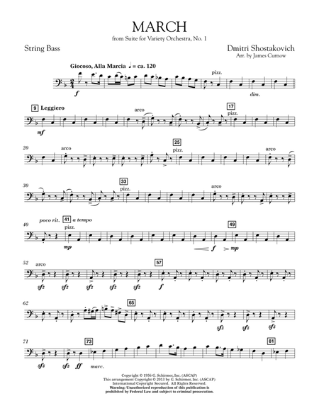 March from Suite for Variety Orchestra, No. 1 - String Bass
