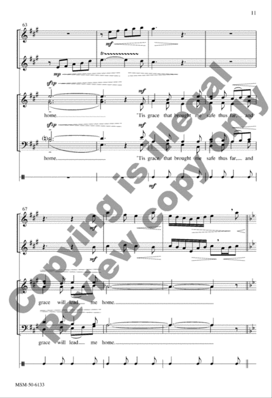 Amazing Grace 4-Part scores gallery preview page 10