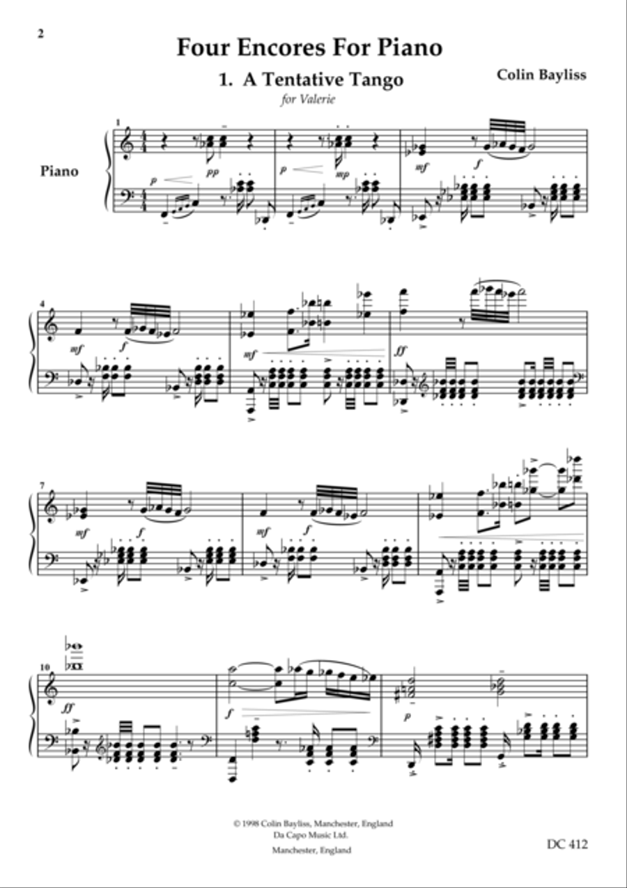 Four Encores Piano Solo scores gallery preview page 1