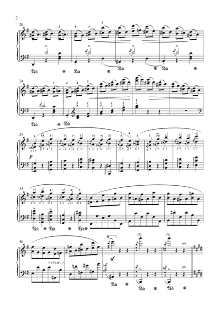 Chopin - Etude Op. 25, No. 5 in E minor for piano solo Piano Method scores gallery preview page 3