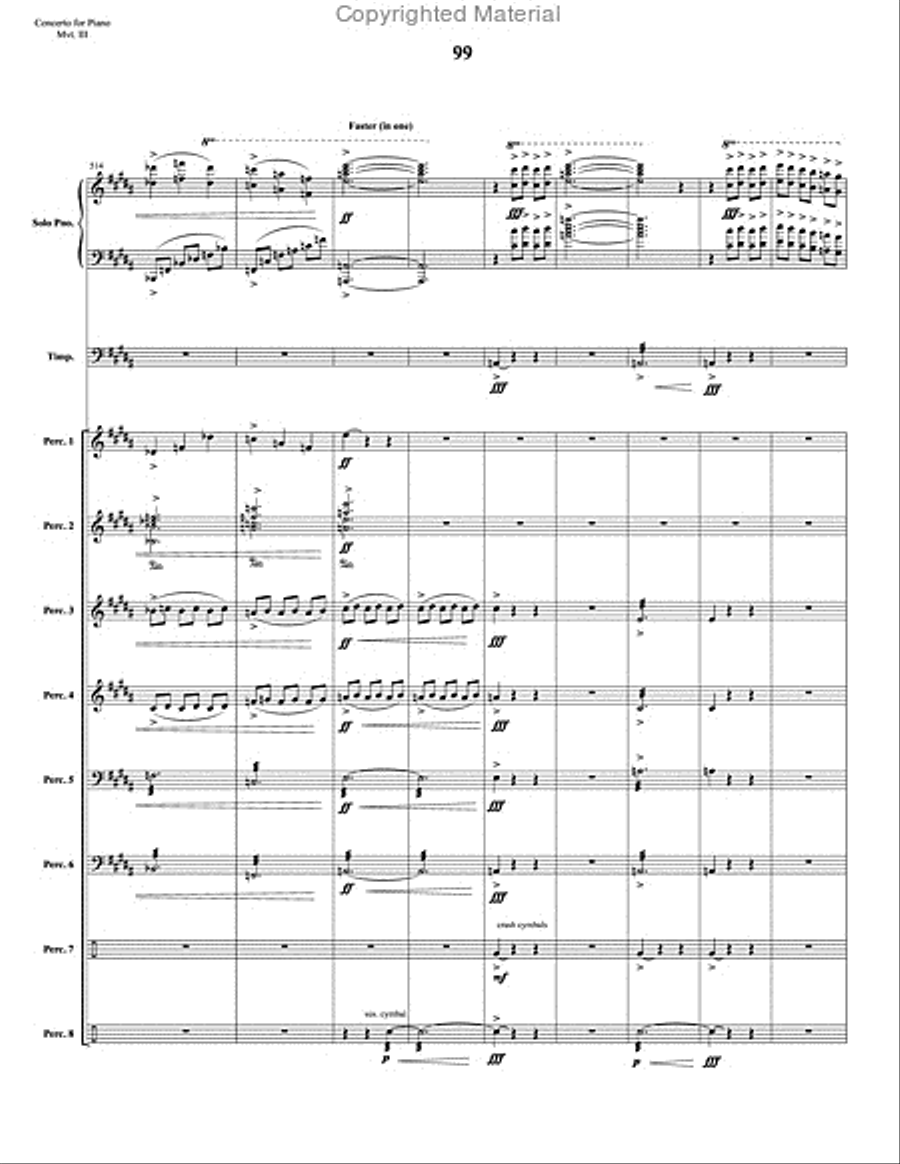 Concerto for Piano and Percussion Orchestra Percussion Ensemble scores gallery preview page 121