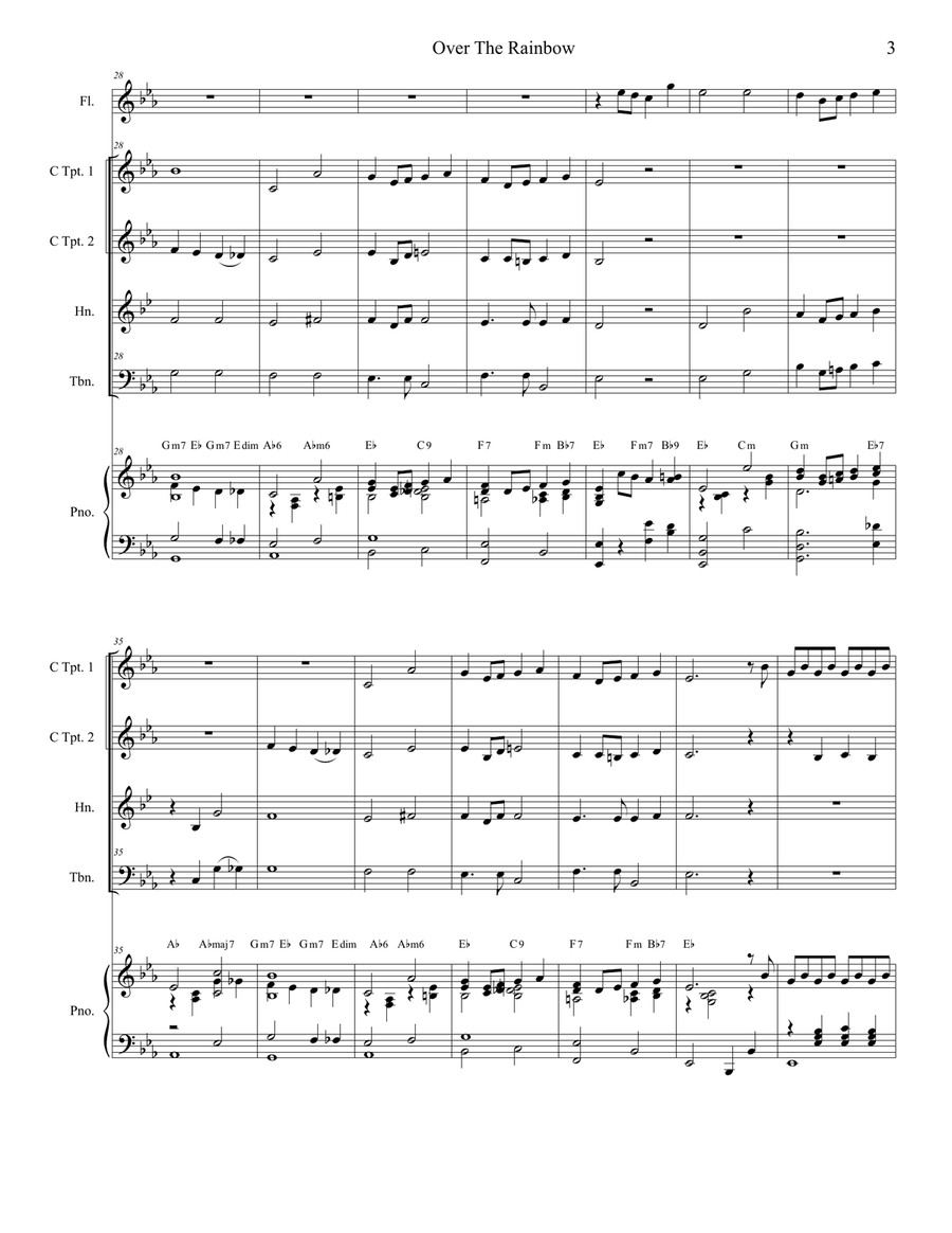 Over The Rainbow (from The Wizard Of Oz) Brass Ensemble scores gallery preview page 3