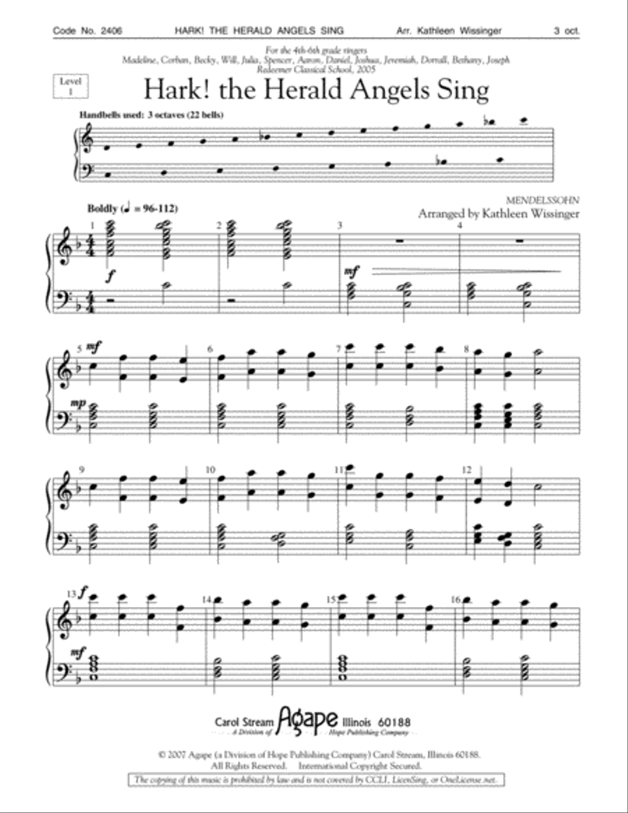 Hark! The Herald Angels Sing 3-Octaves scores gallery preview page 2