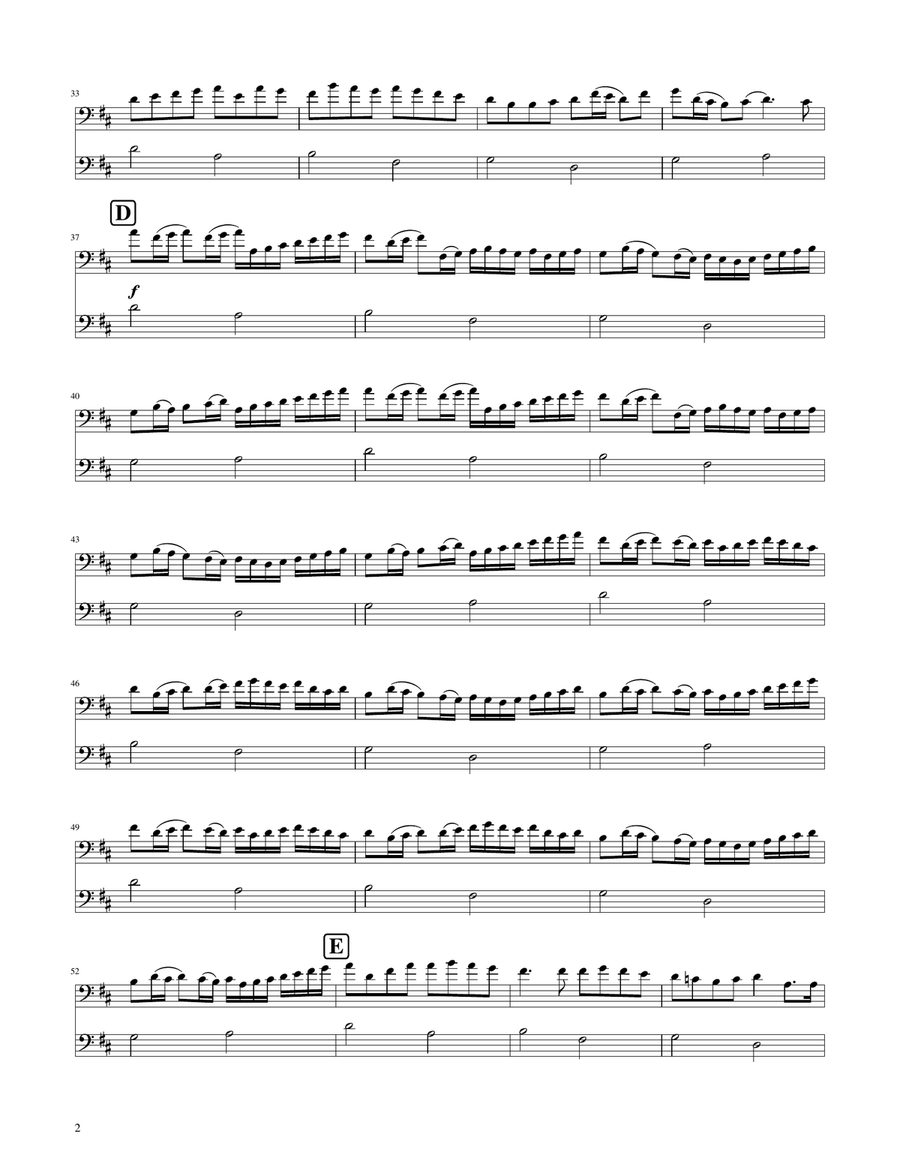 Canon in D - Trombone Duet Trombone Duet scores gallery preview page 2