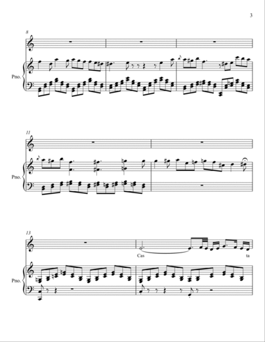 Casta Diva (Bellini)_C - major key (or relative minor key) Piano Solo scores gallery preview page 3