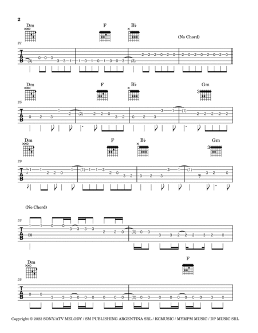 Shakira: Bzrp Music Sessions Vol. 53 Electric Guitar scores gallery preview page 2