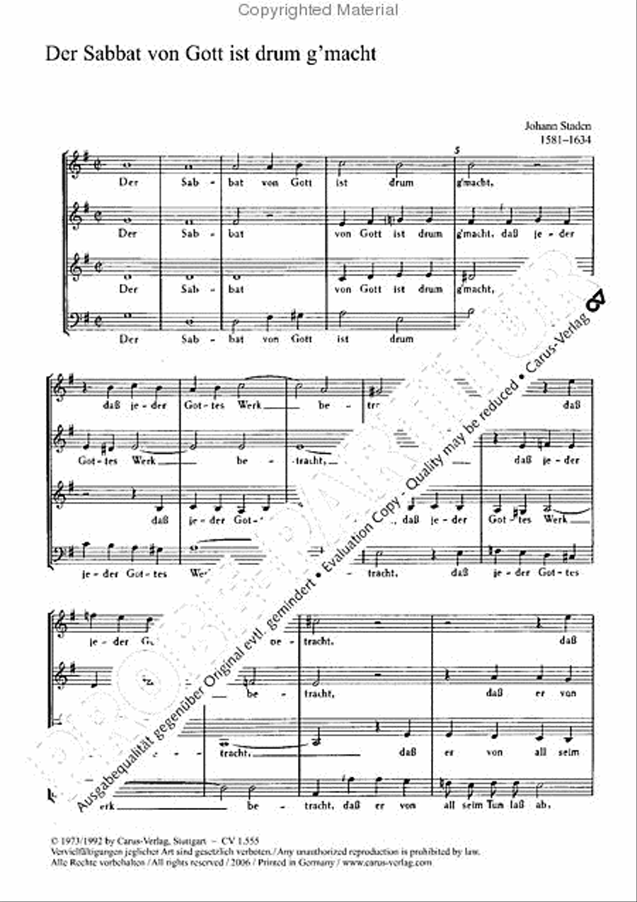 Der Sabbat von Gott ist drum g'macht Choir scores gallery preview page 3