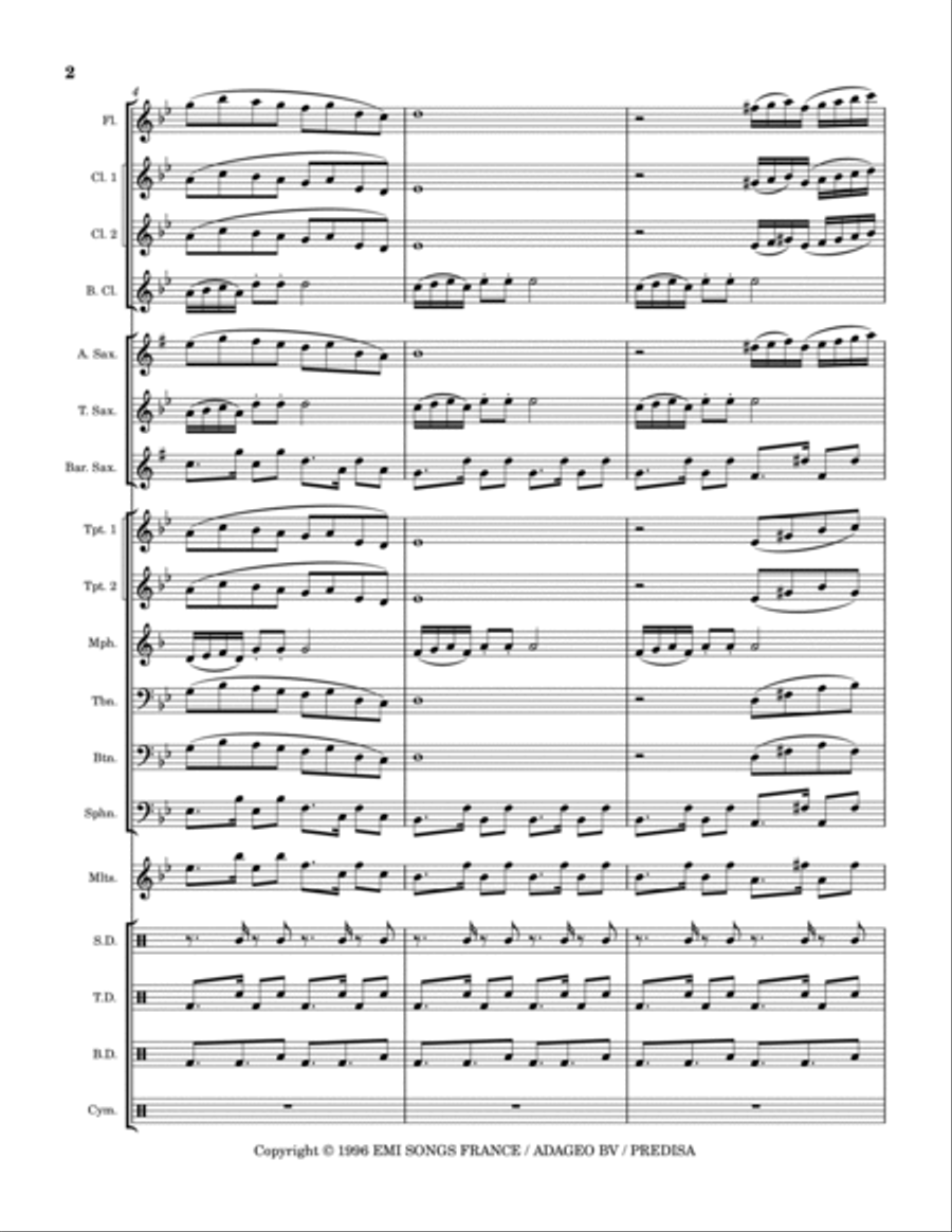 Llorando Se Fue Marching Band scores gallery preview page 2