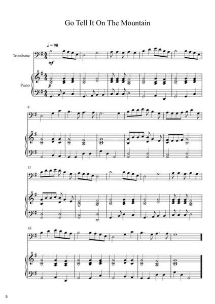 10 Christmas Songs For Trombone & Piano Vol. 2