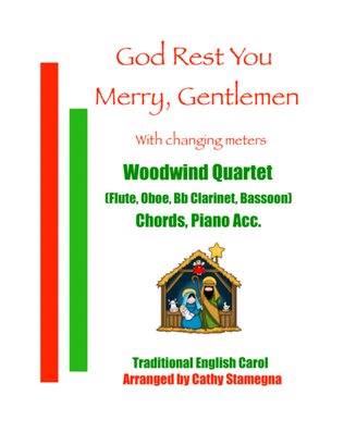 God Rest You Merry, Gentlemen (Woodwind Quartet: Flute, Oboe, Bb Clarinet, Bassoon), Piano Acc.