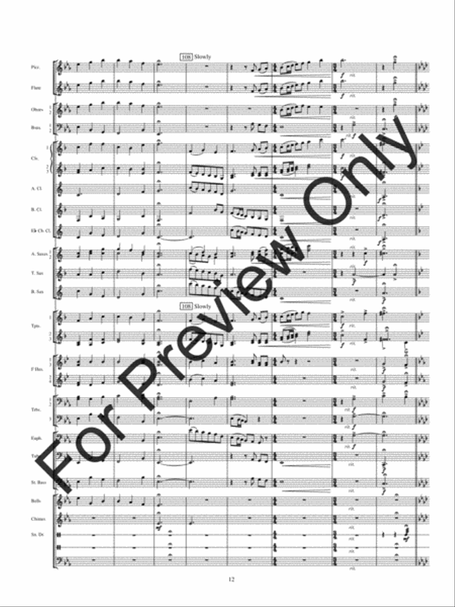 Rhapsody On Spanish Carols Concert Band scores gallery preview page 15