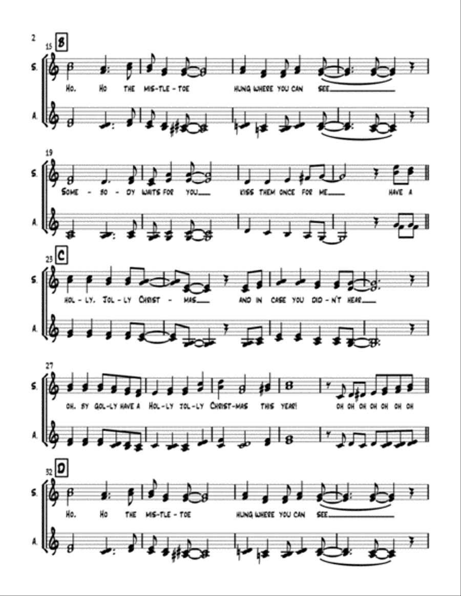 A Holly Jolly Christmas SSA scores gallery preview page 2