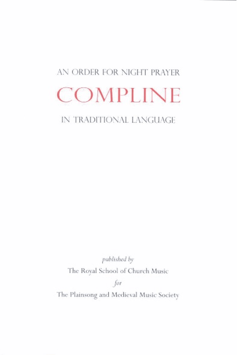 Compline: An Order for Night Prayer Unison Choir scores gallery preview page 1