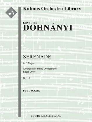 Book cover for Serenade in C Major for String Orchestra, Op. 10