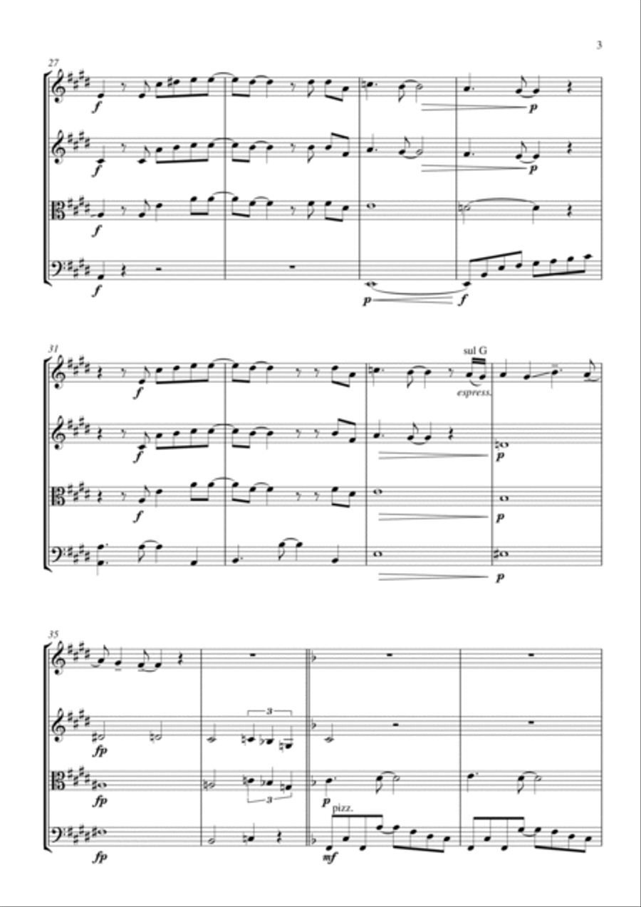 L'appuntamento (sentado A'beira Do Caminho) String Quartet scores gallery preview page 3
