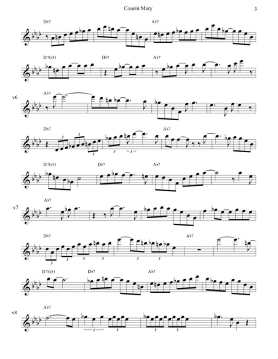 Cousin Mary Cousin Mary Electric Guitar scores gallery preview page 3