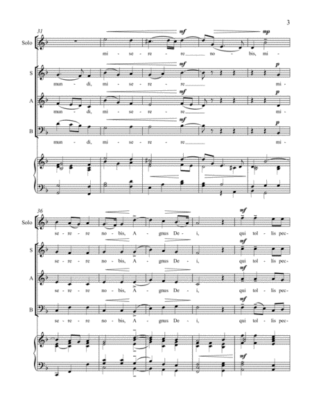 Agnus Dei for High Voice Solo, SAB Chorus, Violin Solo, and Piano image number null