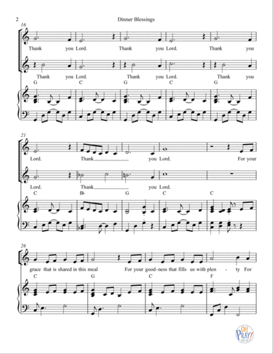 Dinner Blessings Voice scores gallery preview page 3
