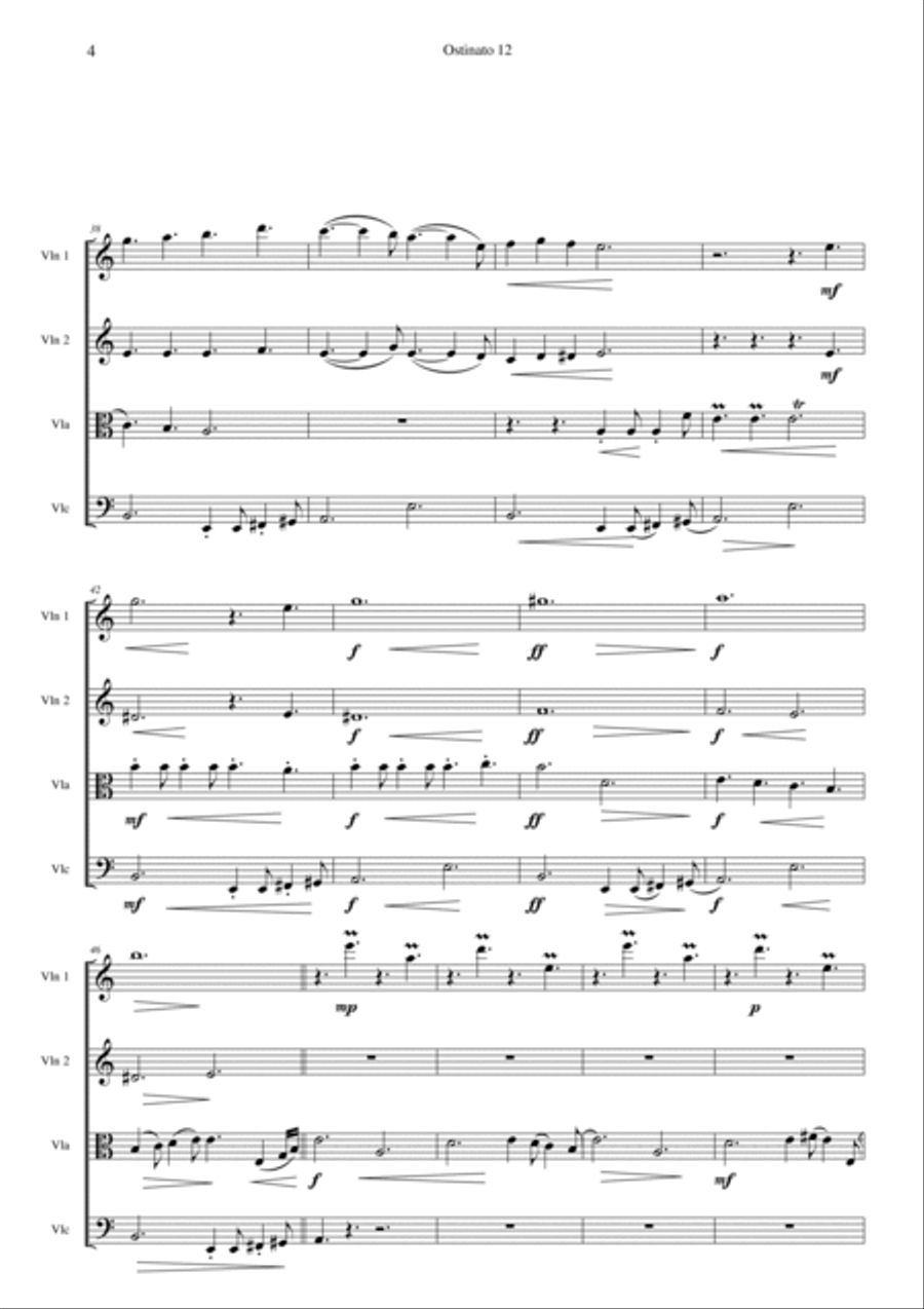 Ostinato 12 for string quartet String Quartet scores gallery preview page 4