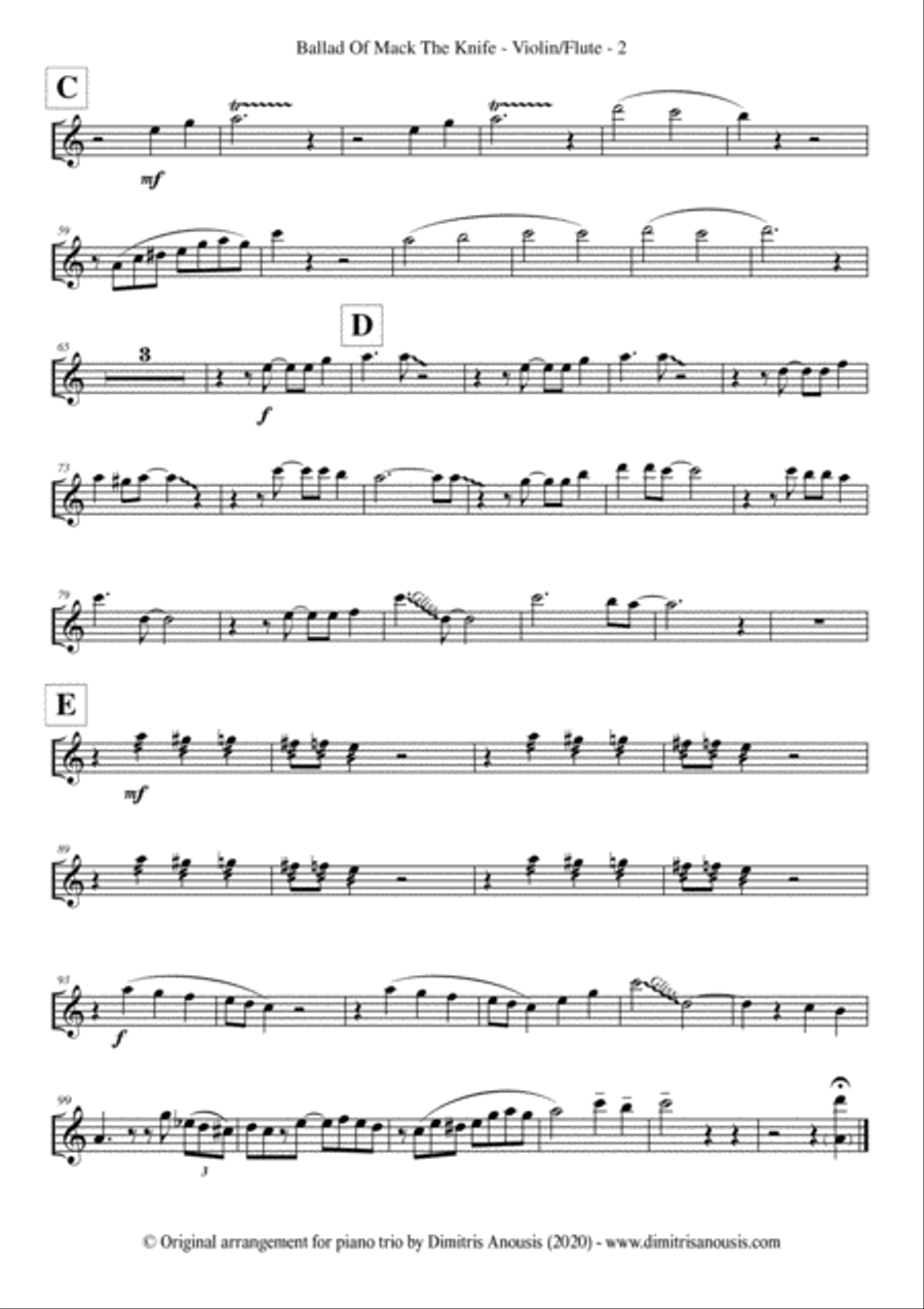 Mack The Knife Chamber Orchestra scores gallery preview page 4