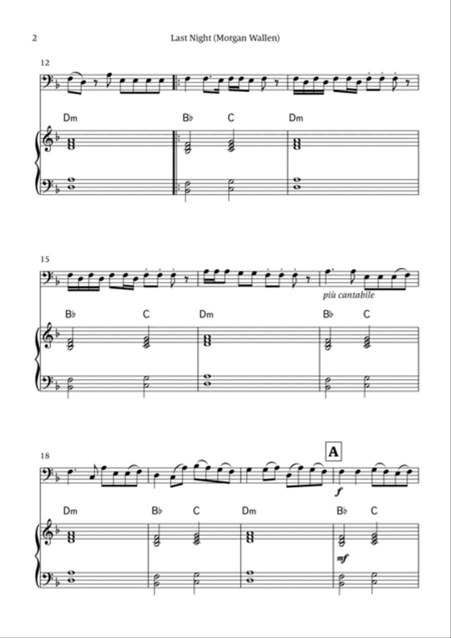 Last Night Piano scores gallery preview page 2