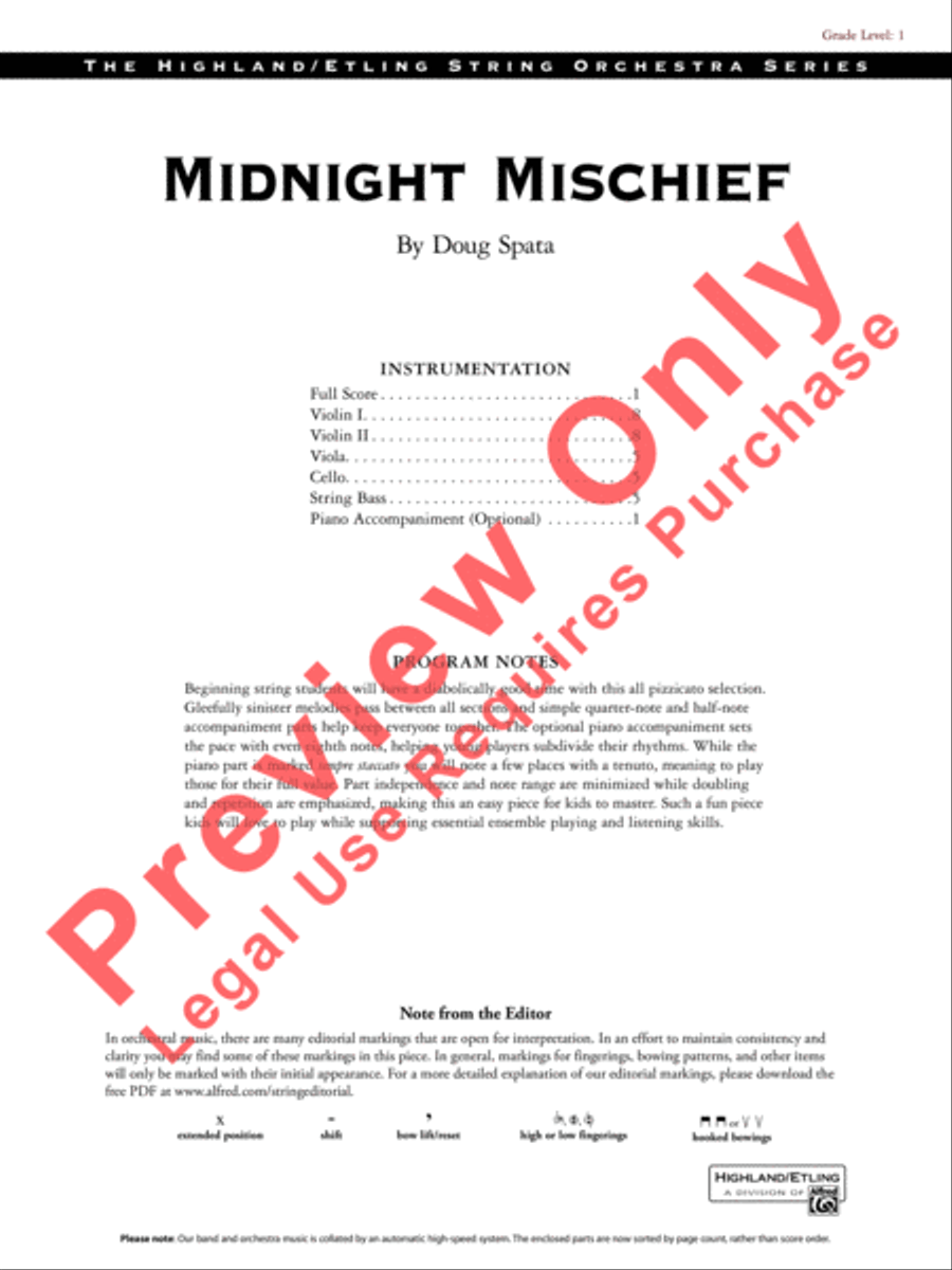 Midnight Mischief String Orchestra scores gallery preview page 2
