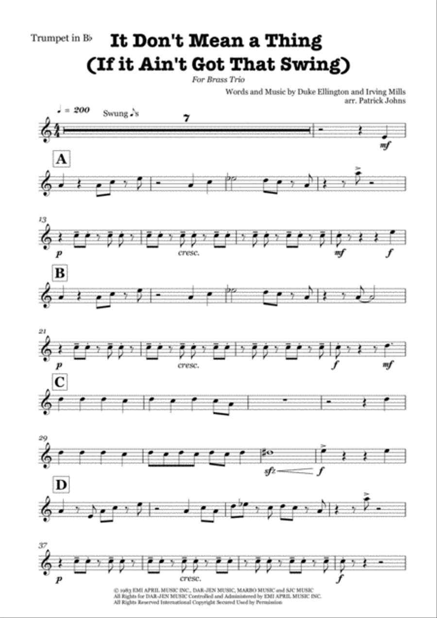 It Don't Mean A Thing (If It Ain't Got That Swing) Brass Ensemble scores gallery preview page 4
