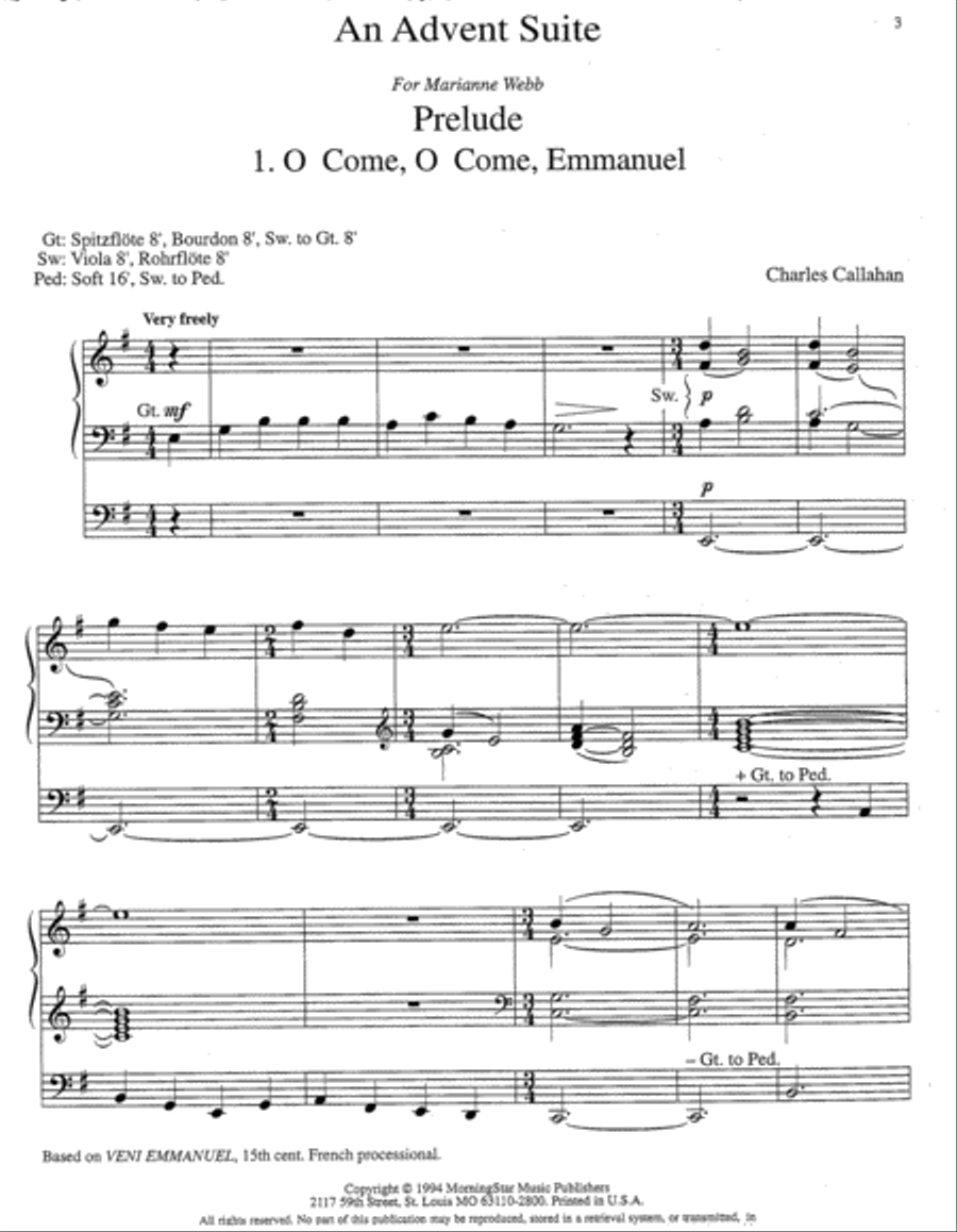 An Advent Suite Organ scores gallery preview page 2